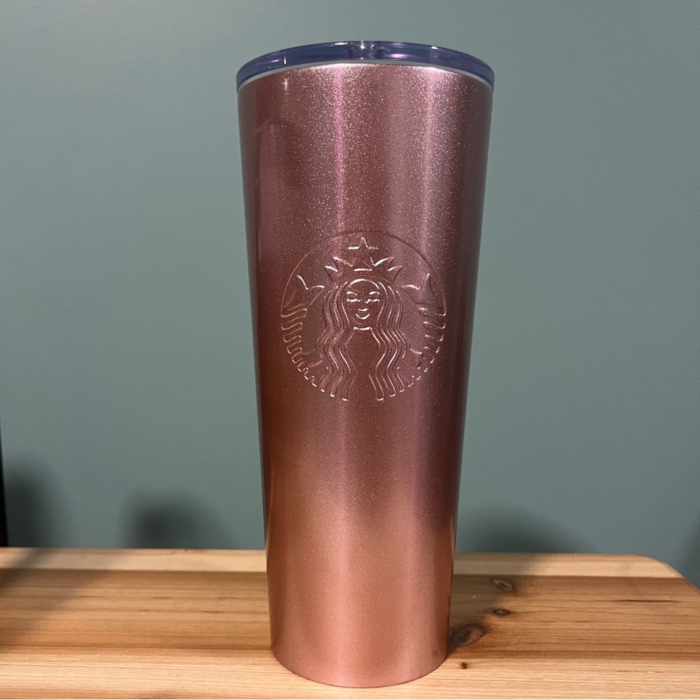 NWT Starbucks Rose Gold Stainless Steel Tumbler Glitter Rare 2019